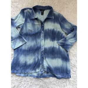 Ali Miles Women’s Sz. S Blue Design Classic Blouse. Pretty